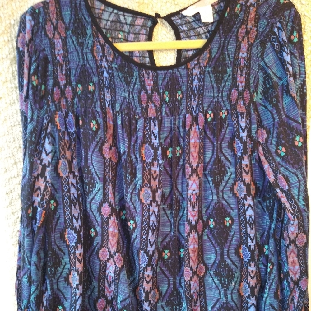 Forever 21 Aztec Smocked Top